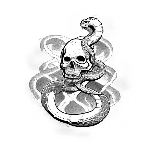 Grim Reapor With A Sword And A Snake