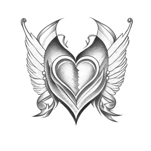 Heart With Crown And Wings