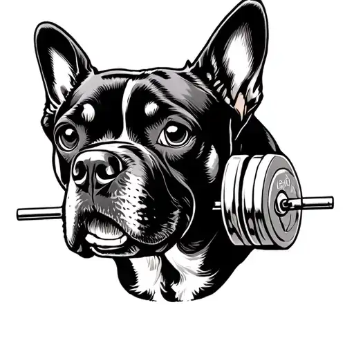 Lab Dog Lifting Weights