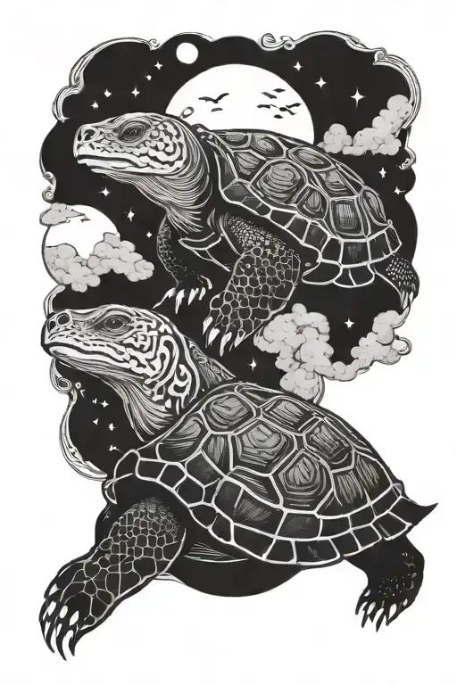 Turtle And Wolf And Moon