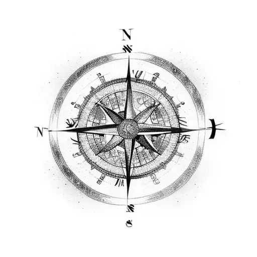 A Celestial Compass With Constellations Symbolizing Eternal Love
