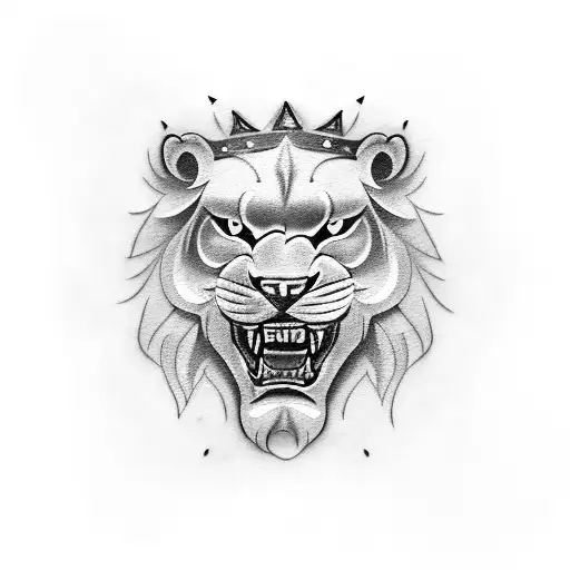 Roaring Lion With Crown