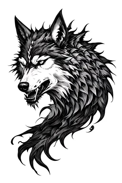 Demon Wolf Face