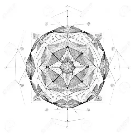 Celestial Virgo Constellation With Geometric Patterns