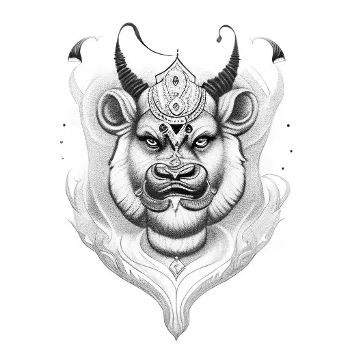 A Fierce And Majestic Portrait Of Lord Shree Ram