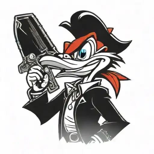 Woody Woodpecker As A Gangster Holding