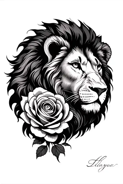 Lion Avec Rose