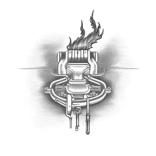 A Vintage Car With Flames Shooting Out Of The Exhaust