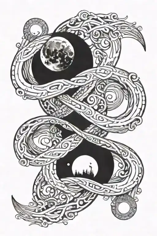 Infinity And Moon Merging Together