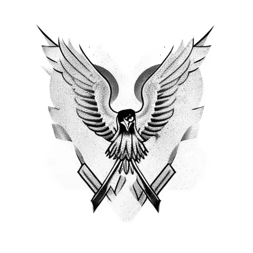 Sport-themed Tattoo Incorporating A Hawk