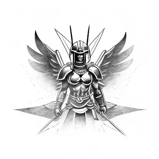 Spartan With Wings On Fore Arm