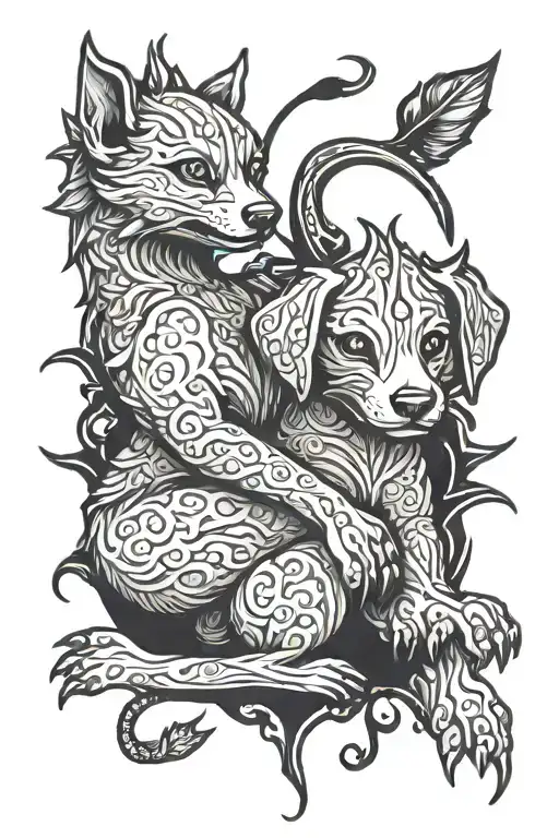 Dog Paws And Little Dragon