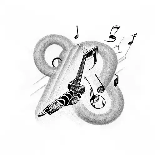 A Jet And A Music Note Connected
