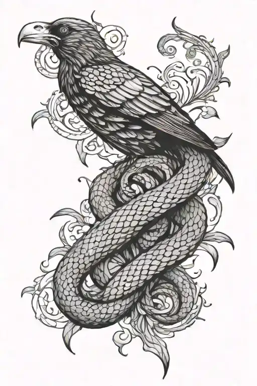 The Snake Coils Around The Crow