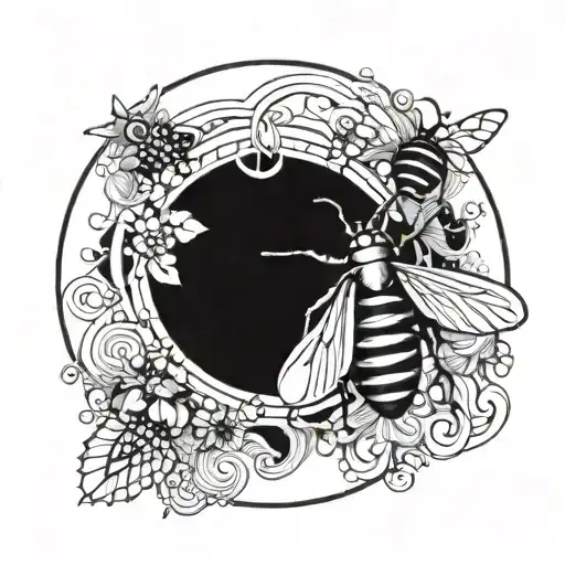 Circle With Insect Negative Space Surrounded