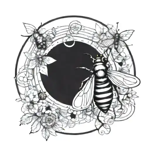 Circle With Insect Negative Space Surrounded