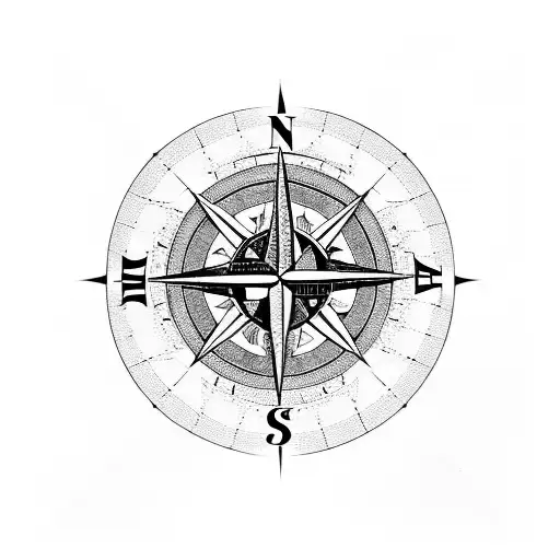 Compass With Celtic Dragon And Storm Cloud