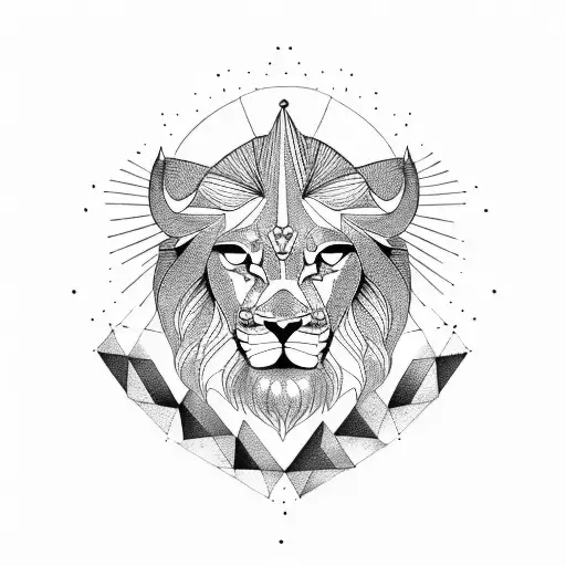 Triangle Lion Compass And Moon Faces