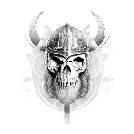 Viking Face Half Skull