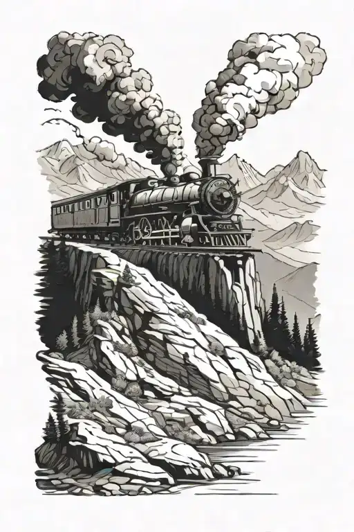 A Vintage Steam Train Chugging Through A Mountain Landscape
