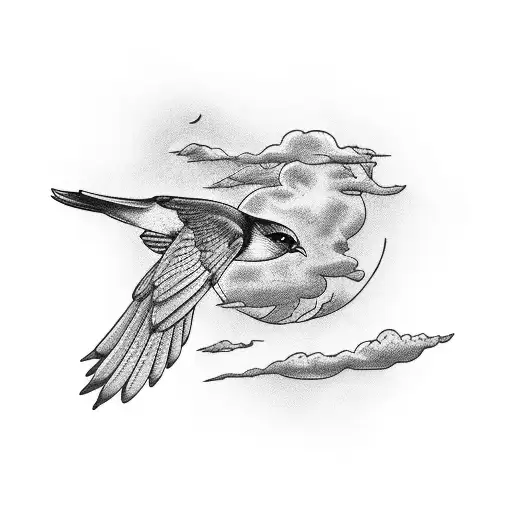 Bird Soaring Above A Vintage Car Graveyard