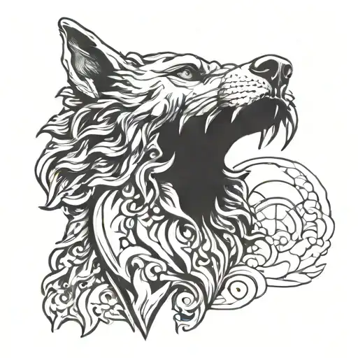 Liberty Statue With Wolf Biting Neck