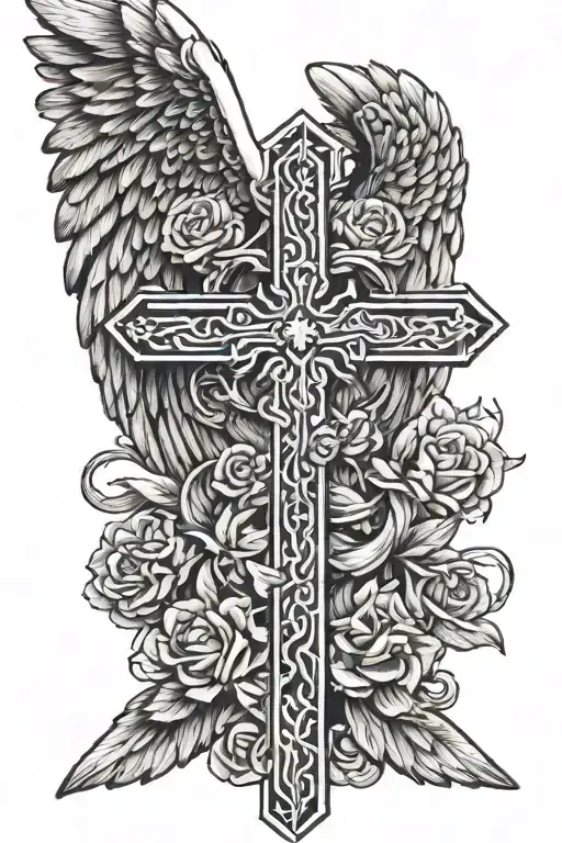 Cross With Angel Wings