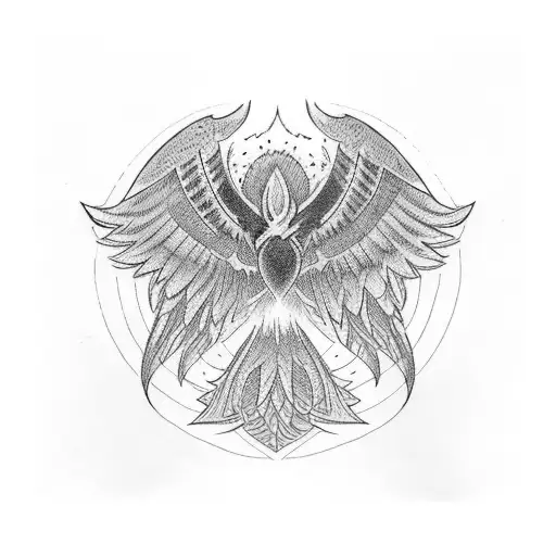 Black Phoenix Bird Flying