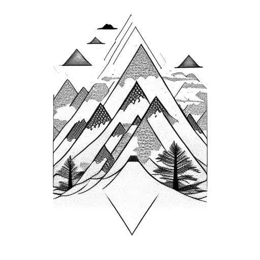 A Majestic Mountain Range With A Plane Soaring Through The Sky