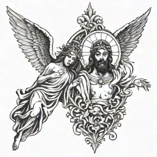 Sexy Angel And Jesus Christ