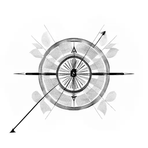 Kyudo Archer Shooting An Arrow Through A Target