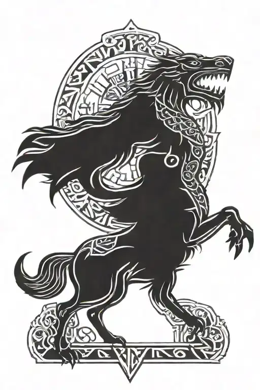 Viking Warrior Eagle Vegvisir Rune Design Wolf