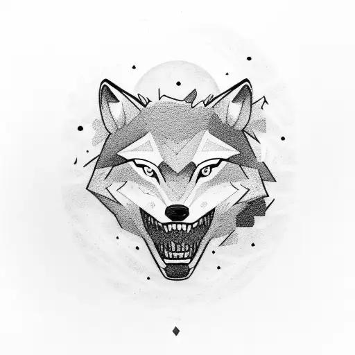 An Alpha Wolf Howling At The Moon In A Dense Forest