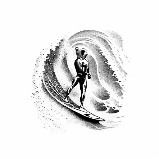 A Surfer Riding A Wave Formed By Gothic Cathedral Arches