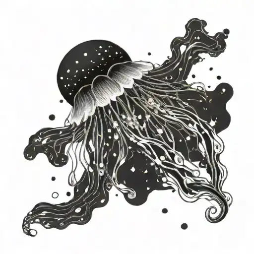 A Jellyfish Made Of Stars Swimming In An Ocean Of Art