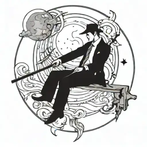 George Bailey Lassoing The Moon Surrounded