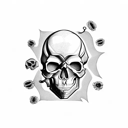 Skull Smoking With Coffee