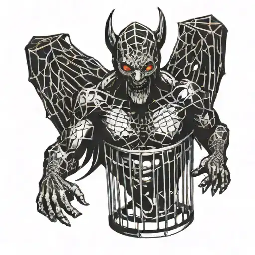 Demon In Cage Shattered Glass