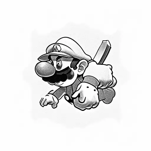 Mario Bros Con Cuchillo Carnicero