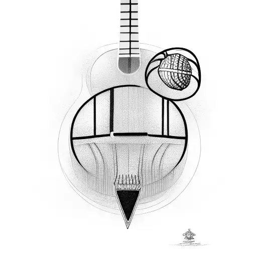 An Acoustic Guitar With Basketballs As The Sound Holes