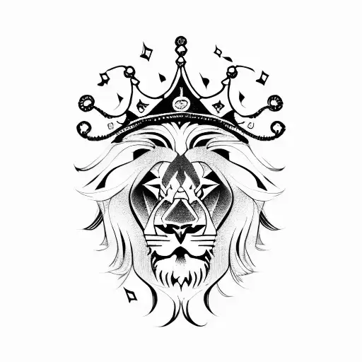 A Lion Wearing A Crown Of Musical Notes
