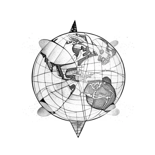 An Airplane Soaring Through A World Map With Dotted Outlines