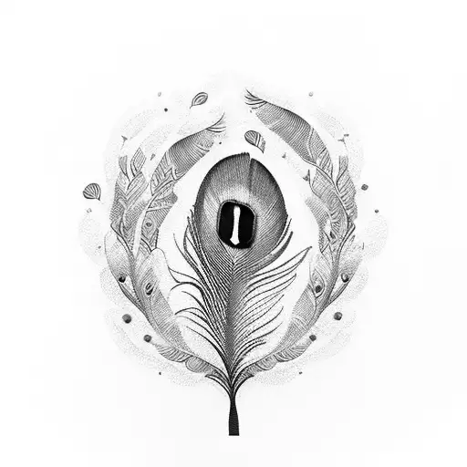 An Elegant Peacock Feather Forming The Shape Of The Letter P