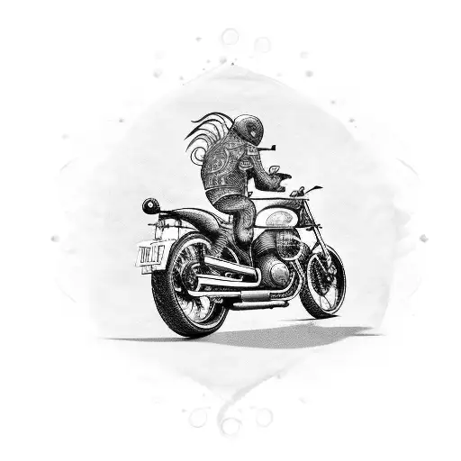 A Motorcycle Made Out Of Coffee Beans And Pizza Slices