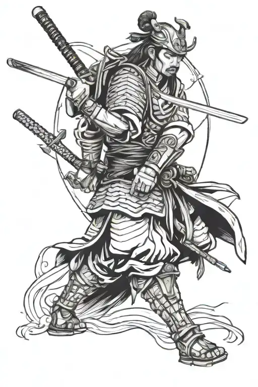 Ronin Samurai Warrior Holding Catana