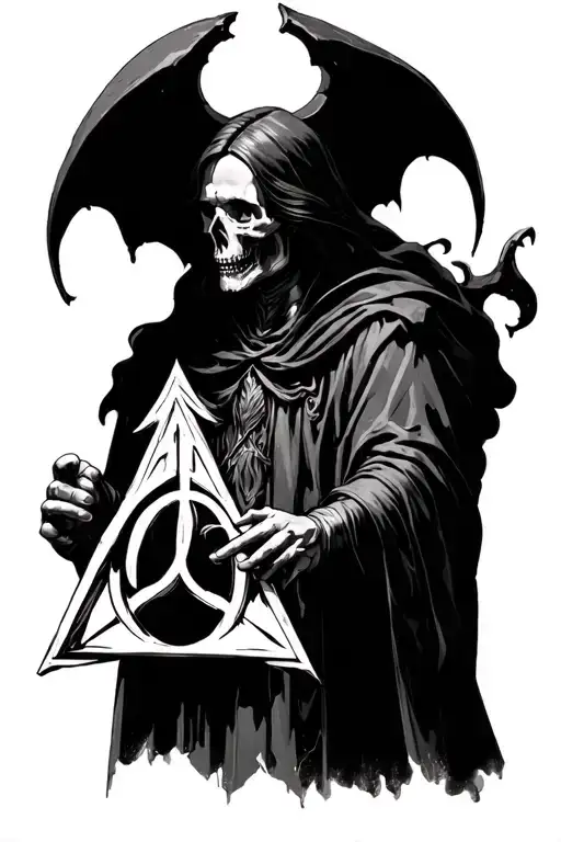 Fable 2 Statue Holding Deathly Hallows Symbol