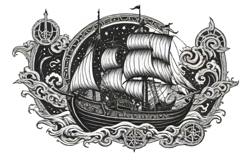 A Viking Ship Sailing Towards A Nova Star Wars Aurebesh World Beetween