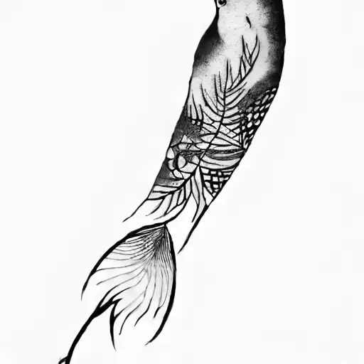 A Tattoo Of A Tree And A Bird