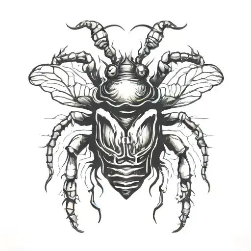 Evil Insect With Horns