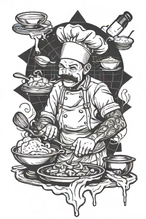 Chef Cooking Up A Storm